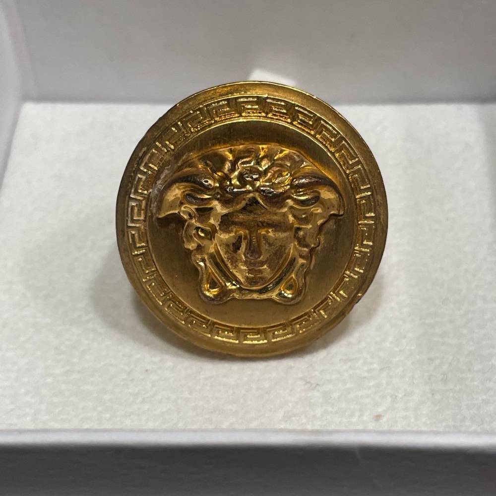 Authentic Vintage Versace Gold Medusa Jellyfish Ring